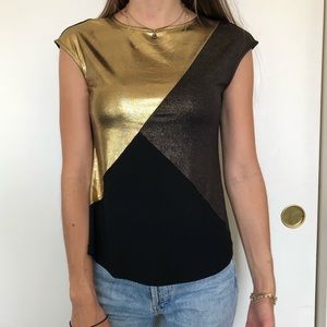 Alfani Metallic Colorblocked Top